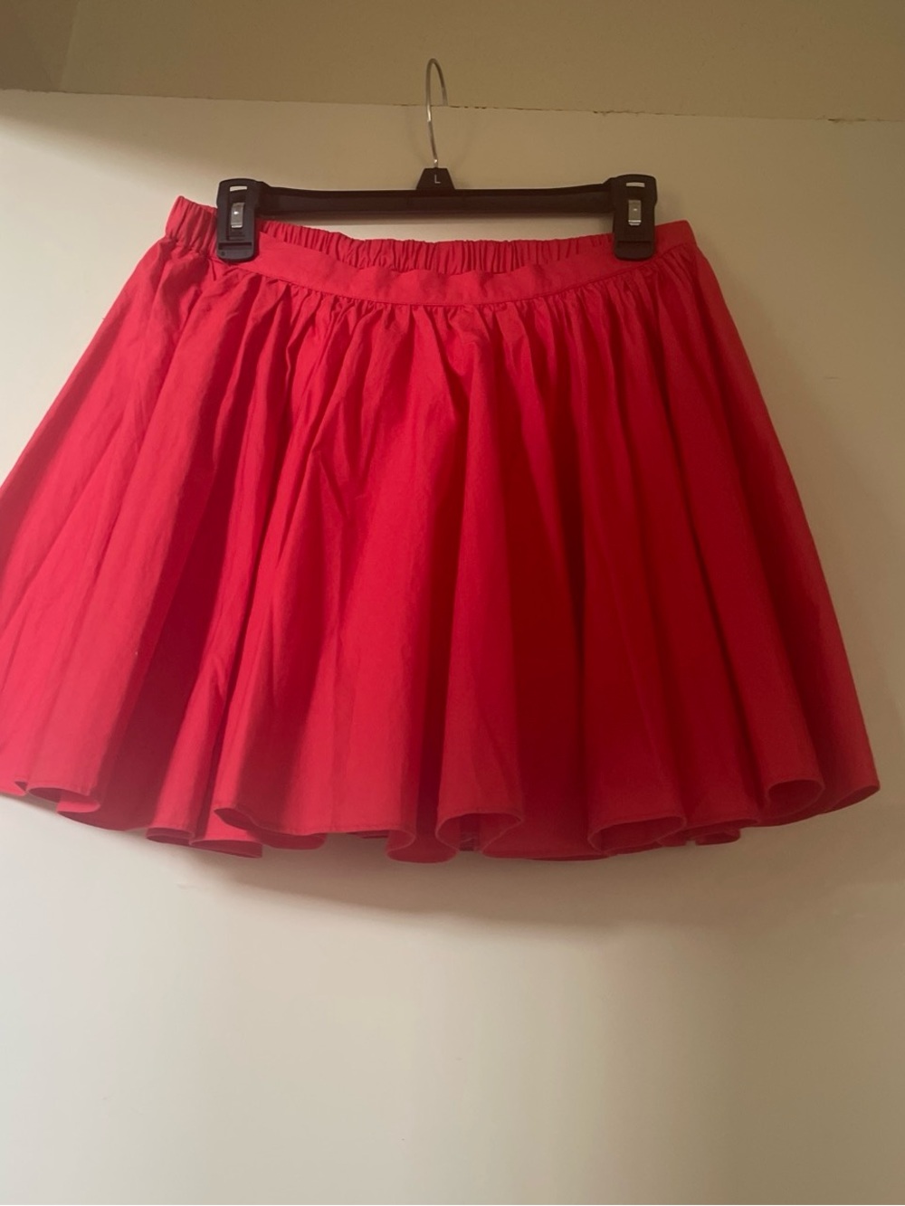 NWT Free People Red Flared Mini Skirt w with elastic waistband. Size Small